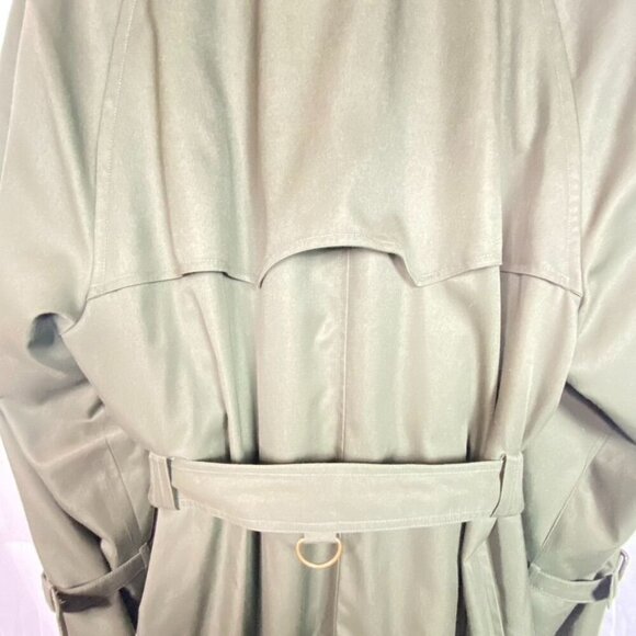 Vintage Full-Length Olive Green Austin Reed Trench Coat With Belt Sz 44R - Picture 5 of 16